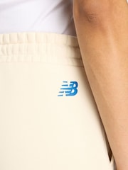 New Balance Cream Womens Reimagined Fleece Barrel Leg Joggers - Image 5 of 7