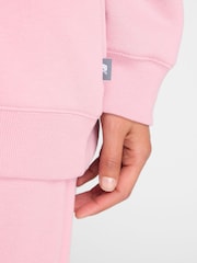 Rose clair - Sweat à capuche long New Balance Linear Heritage en polaire - Image 5 sur 9
