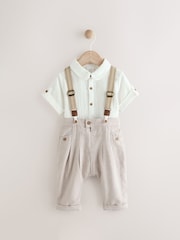 Neutral Baby Shirt Trousers and Braces 3 Piece Set (0mths-2yrs) - Image 4 of 12