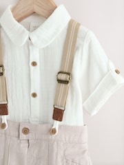 Neutral Baby Shirt Trousers and Braces 3 Piece Set (0mths-2yrs) - Image 6 of 12