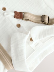 Neutral Baby Shirt Trousers and Braces 3 Piece Set (0mths-2yrs) - Image 8 of 12