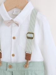 Зеленый - Baby Shirt Trousers and Braces Set 3 Piece (0mths-2yrs) - Image 4 of 7