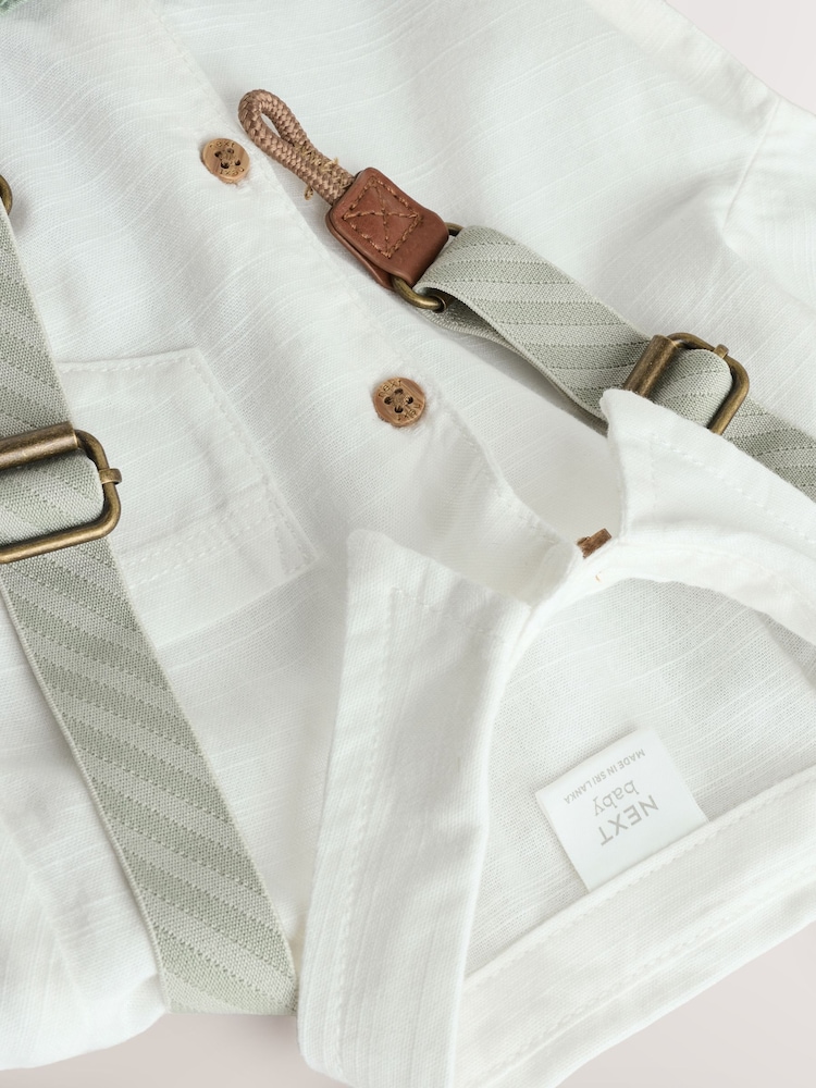 Sage Green Baby Shirt Trousers and Braces 3 Piece Set (0mths-2yrs) - Image 6 of 9