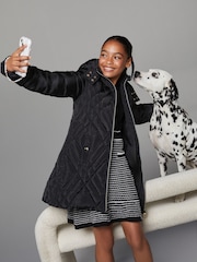 Lipsy Black Shower Resistant Midweight Longline Padded Coat (5-16yrs) - Image 5 of 5