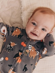 Black Halloween Hamish Baby Two Way Zip Sleepsuit (0mths-3yrs) - Image 3 of 9