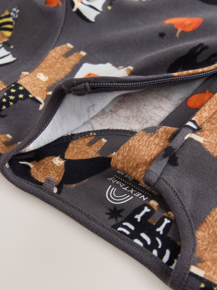 Black Halloween Hamish Baby Two Way Zip Sleepsuit (0mths-3yrs) - Image 9 of 9