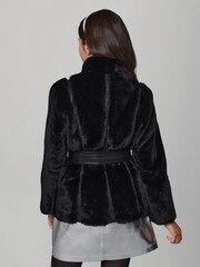 Lipsy Navy Faux Fur Belted Jacket (5-16yrs) - Image 2 of 5
