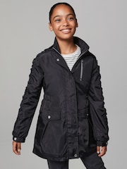 Lipsy Black Shower Resistant Lightweight Ruched Raincoat (5-14yrs) - Image 3 of 5