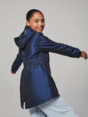 Lipsy Navy Shower Resistant Lightweight Ruched Raincoat (5-14yrs) - Image 5 of 5