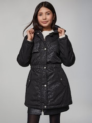 Lipsy Black Lightweight Padded Zebra Cagoule (4-16yrs) - Image 2 of 5
