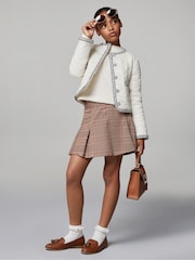 Lipsy Cream Quilted Boucle Trim Jacket (5-16yrs) - Image 1 of 5