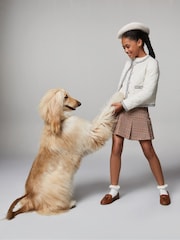 Lipsy Cream Quilted Boucle Trim Jacket (5-16yrs) - Image 3 of 5