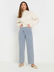 Long Tall Sally Blue Barrel Leg 100% Cotton Jeans - Image 2 of 5
