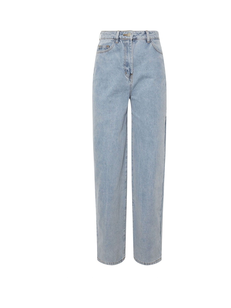 Long Tall Sally Blue Barrel Leg 100% Cotton Jeans - Image 5 of 5