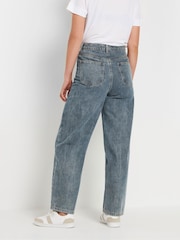Long Tall Sally Natural Barrel Leg 100% Cotton Jeans - Image 3 of 6