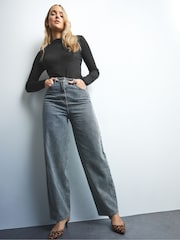 Long Tall Sally Natural Barrel Leg 100% Cotton Jeans - Image 5 of 6