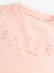 Baker by Ted Baker Pink Lace Trim Wide Leg Sweat & Joggers Set 2 Piece - صورة 6 من 6