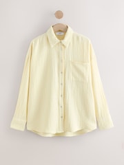 Pastel Yellow Long Sleeve Doublecloth Textured Shirt - Image 1 of 3