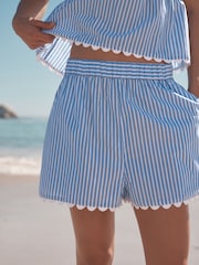Blue/White Stripe Shorts With An Elasticated Waist - Image 2 of 6
