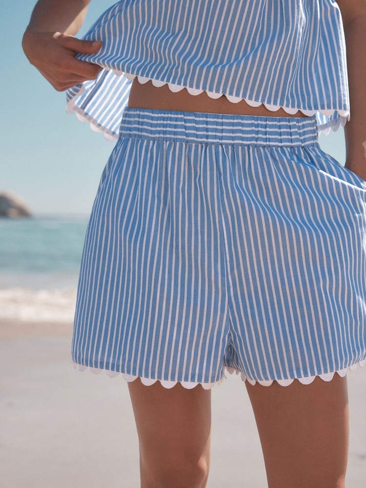 Blue/White Stripe Shorts With An Elasticated Waist - Image 2 of 6