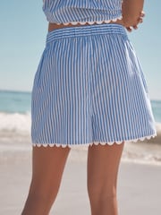 Blue/White Stripe Shorts With An Elasticated Waist - Image 3 of 6