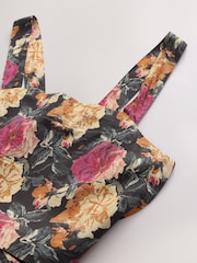 Floral Print Square Neck Self Tie Back Sleeveless Top - Image 8 of 8