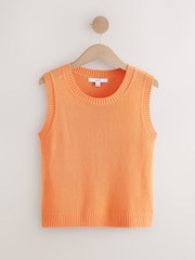 Naranja - Knitted Crew Neck Vest with Linen - Imagen 5 de 7