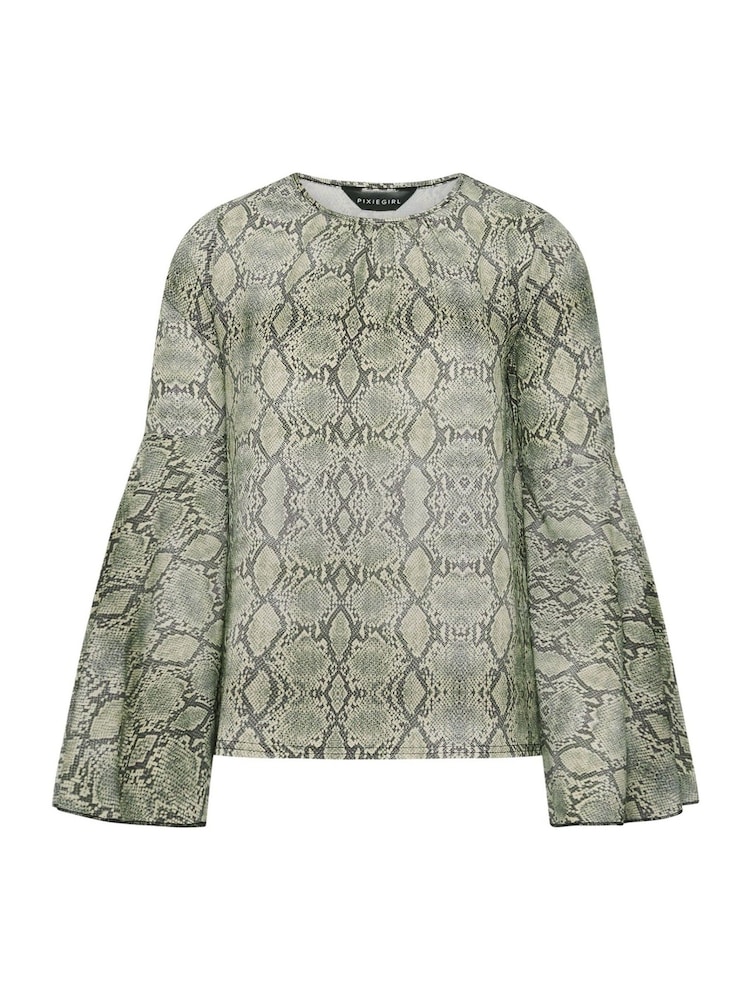 PixieGirl Petite Natural Snake Bell Sleeve Top - Image 5 of 5