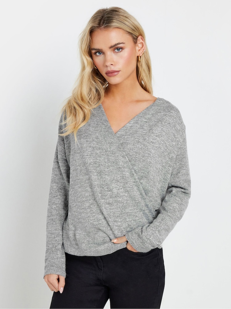 M&Co Petite wrap Over Jumper - Imagem 1 de 5