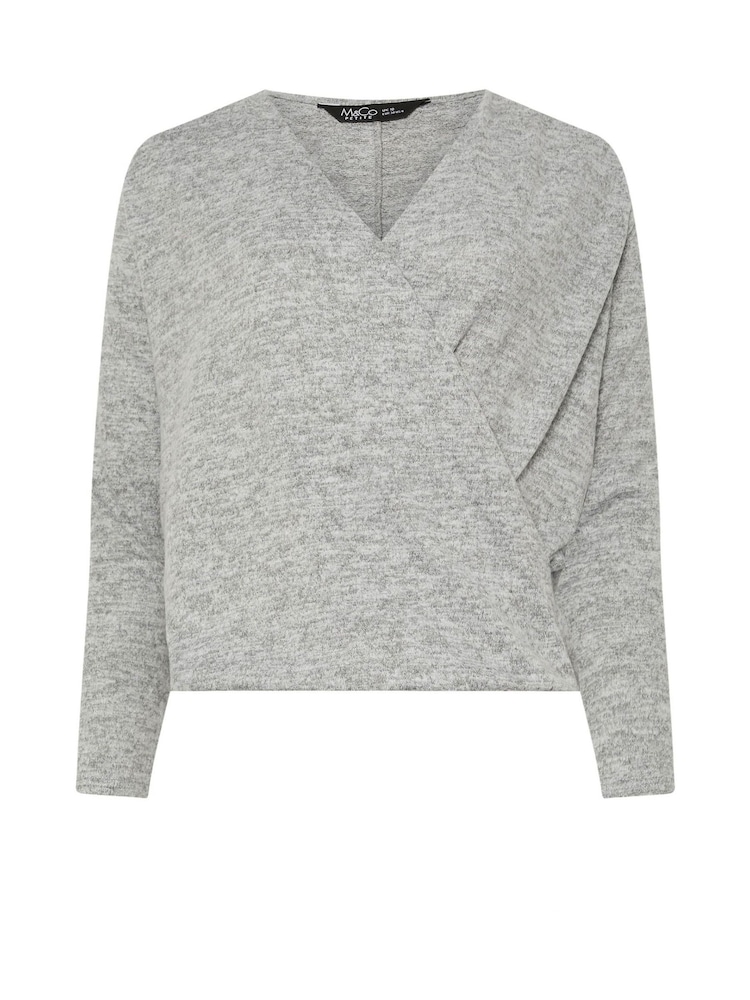 M&Co Petite wrap Over Jumper - Imagem 5 de 5