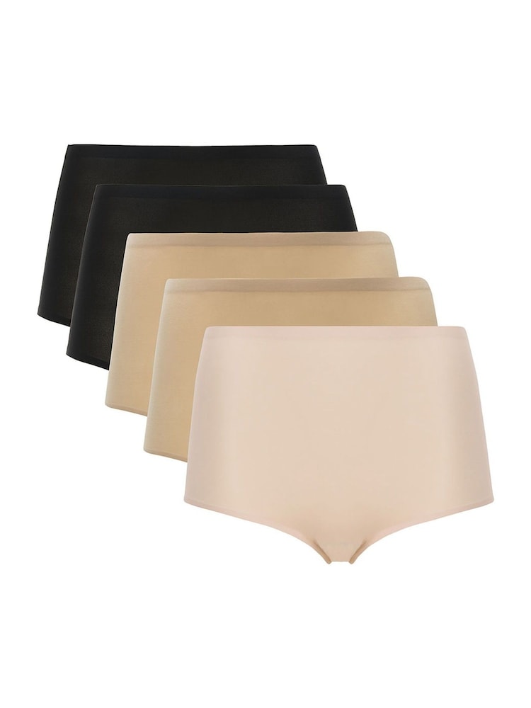 Soft Stretch Seamless One Size High Waisted Knickers 5 Pack - Image 1 of 4