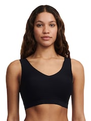 Noir - Chantelle Soft Stretch Seamless V-Neck Padded Crop Tops 2 Pack - Image 4 de 4
