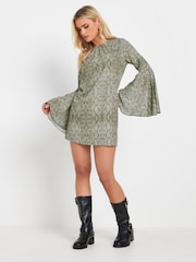 PixieGirl Petite Natural Snake Bell Sleeve Mini Dress - Image 1 of 5