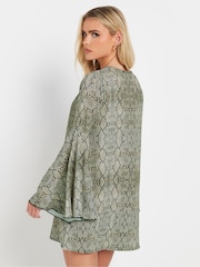 PixieGirl Petite Natural Snake Bell Sleeve Mini Dress - Image 3 of 5