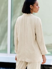 Cream Satin Jacquard Double Breasted Jacket - Image 2 of 7