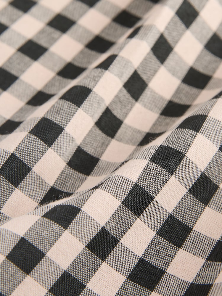 Neutral/Black Gingham Check Tailored Long Shorts - Image 8 of 8