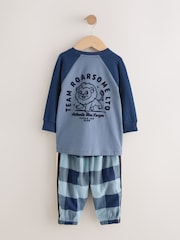 Green/Blue/Red Check Woven Bottom Pyjamas 3 Pack (9mths-12yrs) - Image 3 of 11