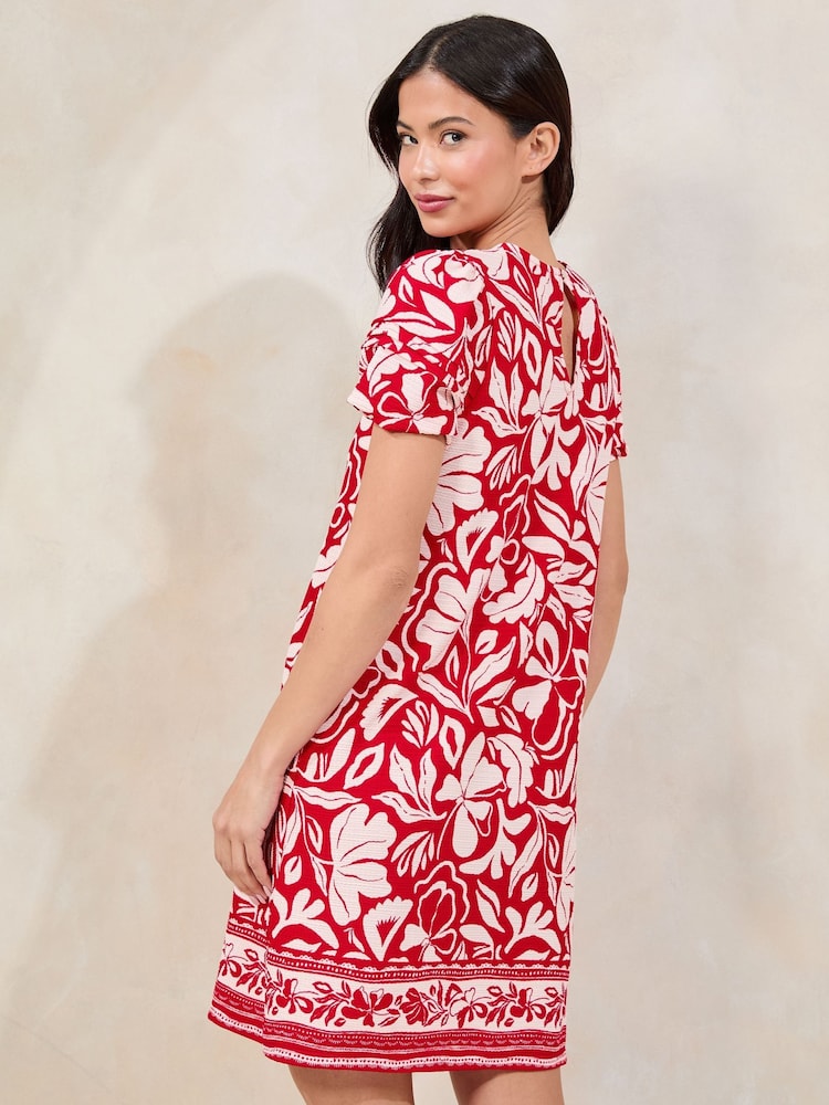 Lipsy Red Textured Short Sleeve Jersey Mini Shift Dress - Image 4 of 4 Lipsy Red Textured Short Sleeve Jersey Mini Shift Dress - Image 4 of 4
