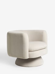 Opulent Chenille Pebble Grey Emilie Swivel Accent Chair - Image 6 of 10