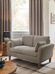 Chenille Stripe Slate Blue Emory 2 Seater Small Sofa In A Box - Image 1 of 8