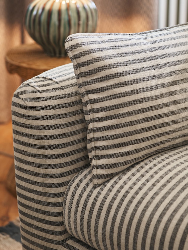 Chenille Stripe Slate Blue Emory 2 Seater Small Sofa In A Box - Image 2 of 8