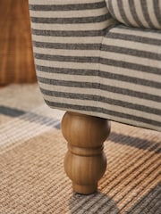 Chenille Stripe Slate Blue Emory 2 Seater Small Sofa In A Box - Image 3 of 8