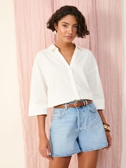 Friends Like These White Petite Linen Look Shirt - Image 1 of 4