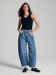 Rag & Bone Blue Charlie High Rise Barrel Jeans - Image 1 of 7
