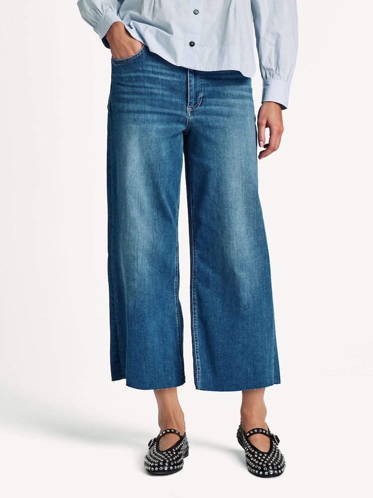 Rag & Bone Scout Blue Epic Stretch Andi High Rise Ankle Wide Jeans - Image 2 of 5 Rag & Bone Scout Blue Epic Stretch Andi High Rise Ankle Wide Jeans - Image 2 of 5