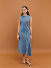 Rag & Bone Blue Ultra Featherweight Lisbon Dress - Image 6 of 6