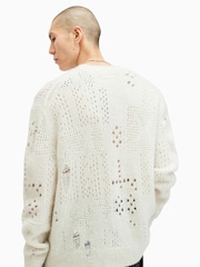 AllSaints White Hadwin Crew Jumper - Image 2 of 6