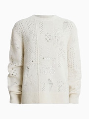 AllSaints White Hadwin Crew Jumper - Image 6 of 6