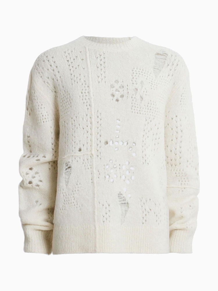 AllSaints White Hadwin Crew Jumper - Image 6 of 6