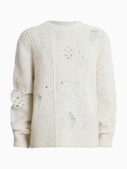 AllSaints White Hadwin Crew Jumper - Image 7 of 7